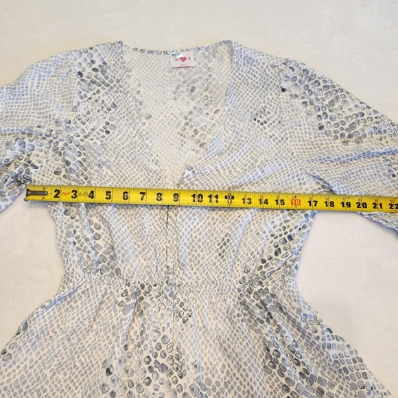 Buddy Love Womens Chic Snake Print Tierd Dress Blue/gray. Fit & Flare Sz M NWOT - Picture 6 of 9